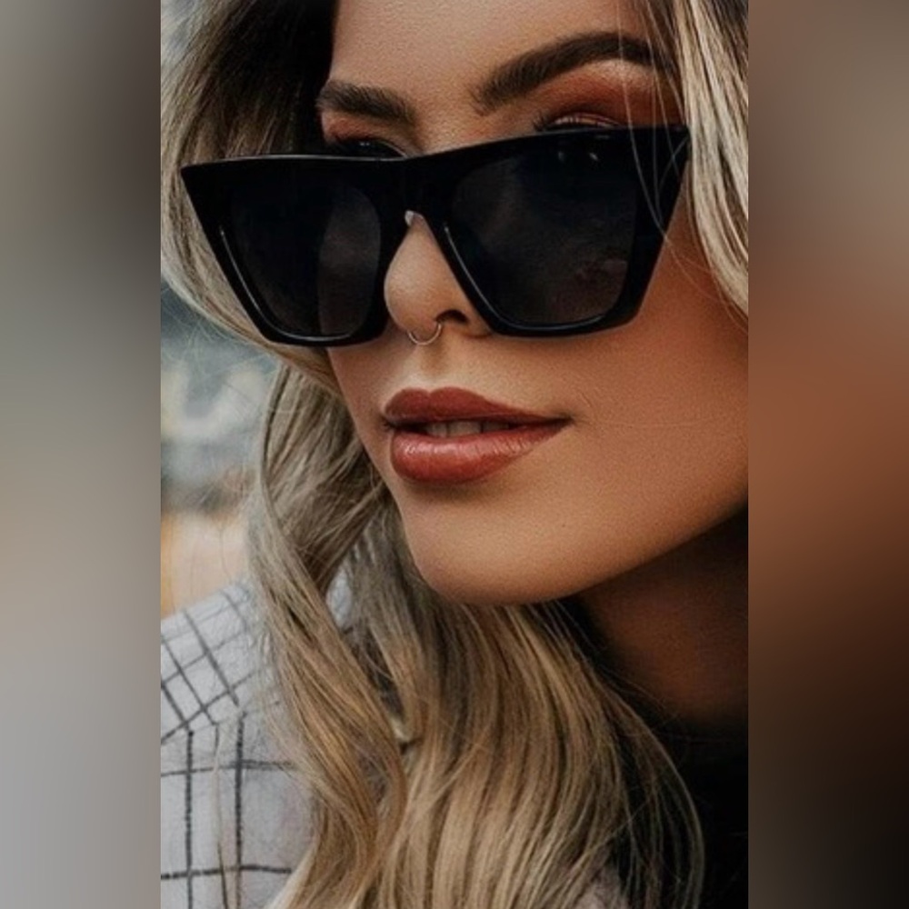 Feisedy Black Cat Eye Sunglasses